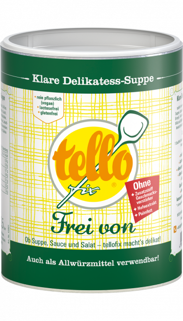 tellofix ,klare Delikatess-Suppe frei von 650g