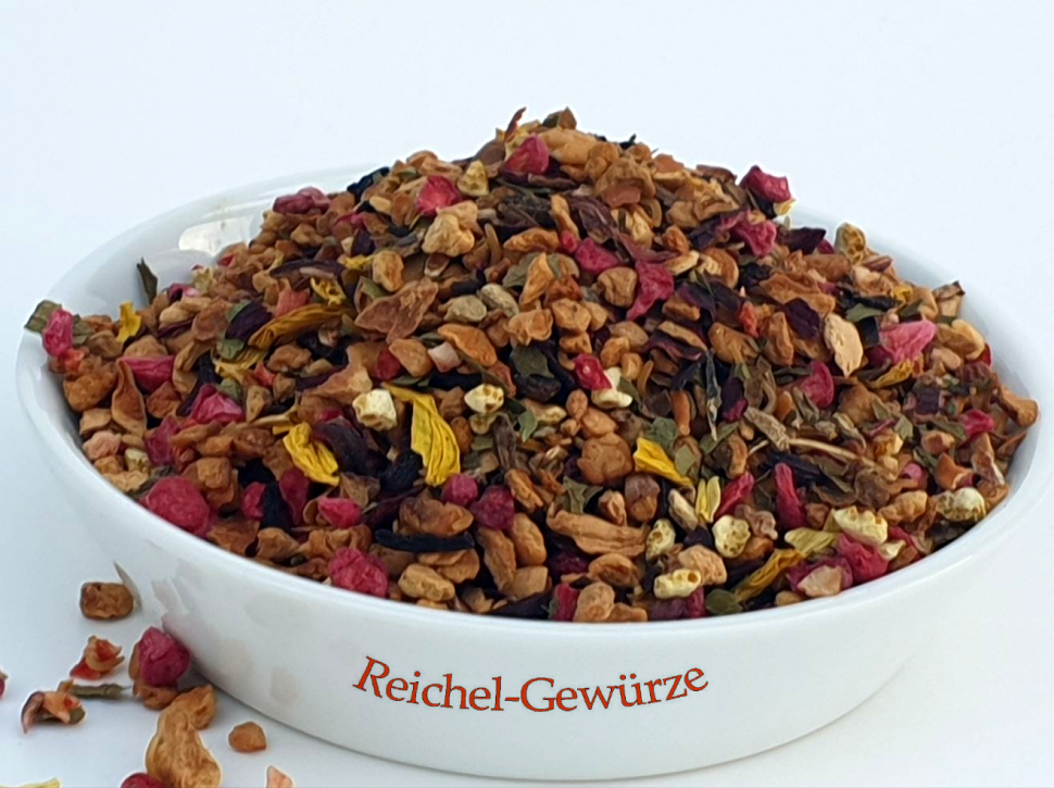 www.reichel-gewuerze.com - Erdbeer-Himbeer-Vanille Früchtetee